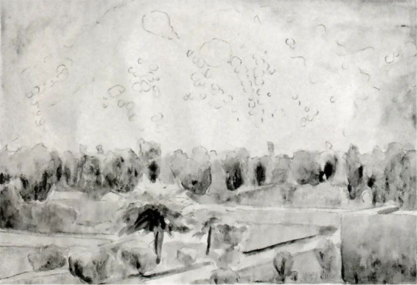 "Baghdad, 1991," Hillary Mushkin, watercolor and pencil on paper, 9 x 11 inches, detail, 2011