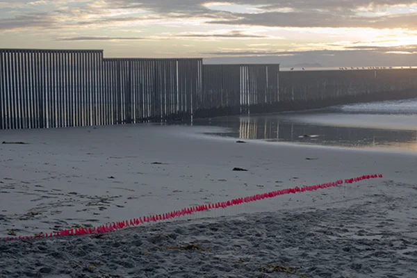 "USA-USA-USA #5," Scott Polach, site specific installation with PVC landscaping flags, 2012. | Photo by Scott Polach