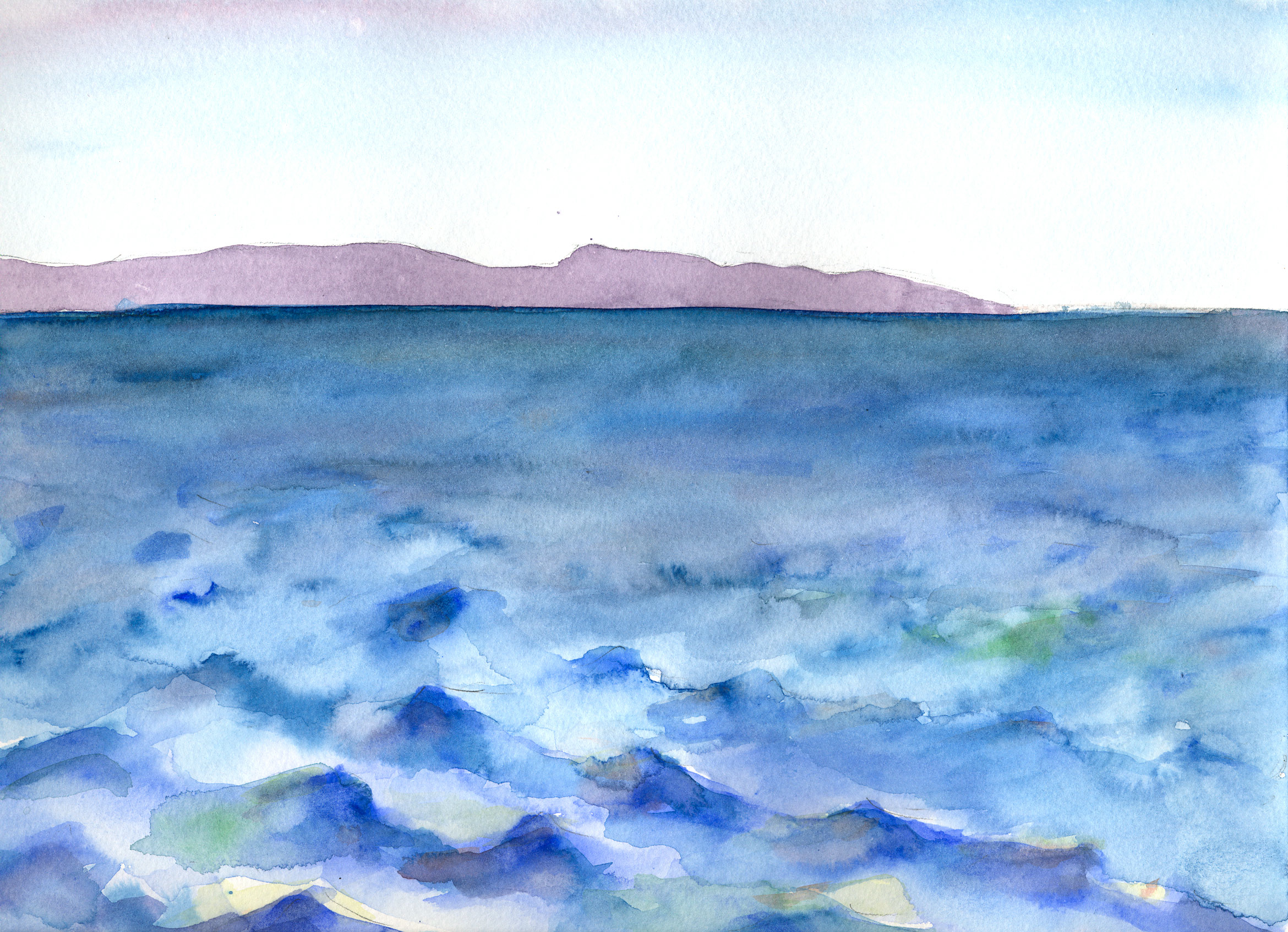 San Clemente Island Naval Weapons Testing Range | Watercolor by Hillary Mushkin | 2012