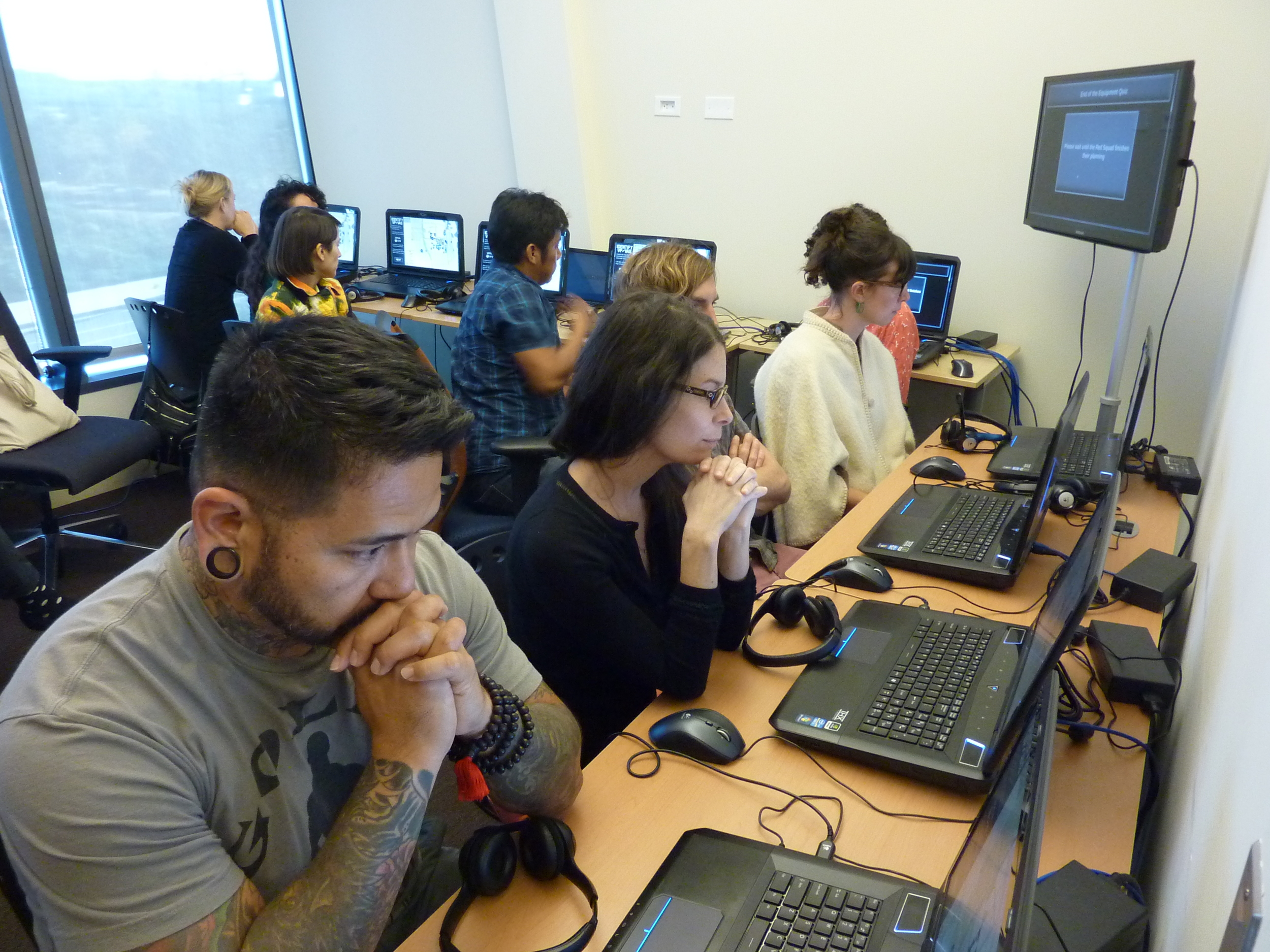 Incendiary Traces participants were stationed at individual laptops | Photo by Jena Lee