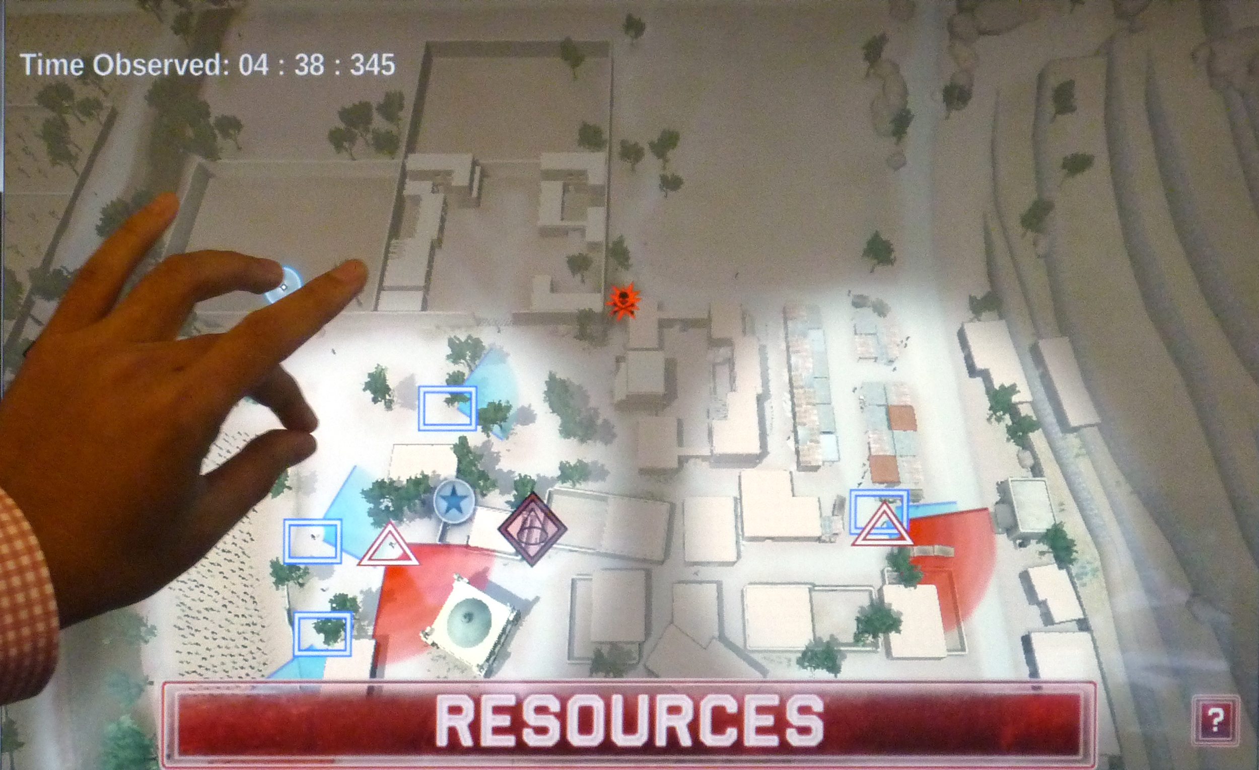 Overhead view of DICE-T Afghani village with locations of platoon members and resources | Photo by Jena Lee