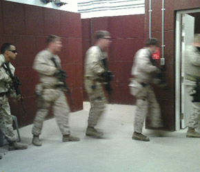 Marines participate in a room clearing exercise at the King Abdullah Special Operations Training Center in Jordan in 2010. From gearpatrol.com December 12, 2013 article “ Defense Journal: Kings of a Special Ops Playground” by Scott Packard . 