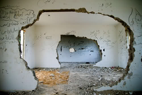 Tunnels through internal walls, probably in Nablus, circa 2002.