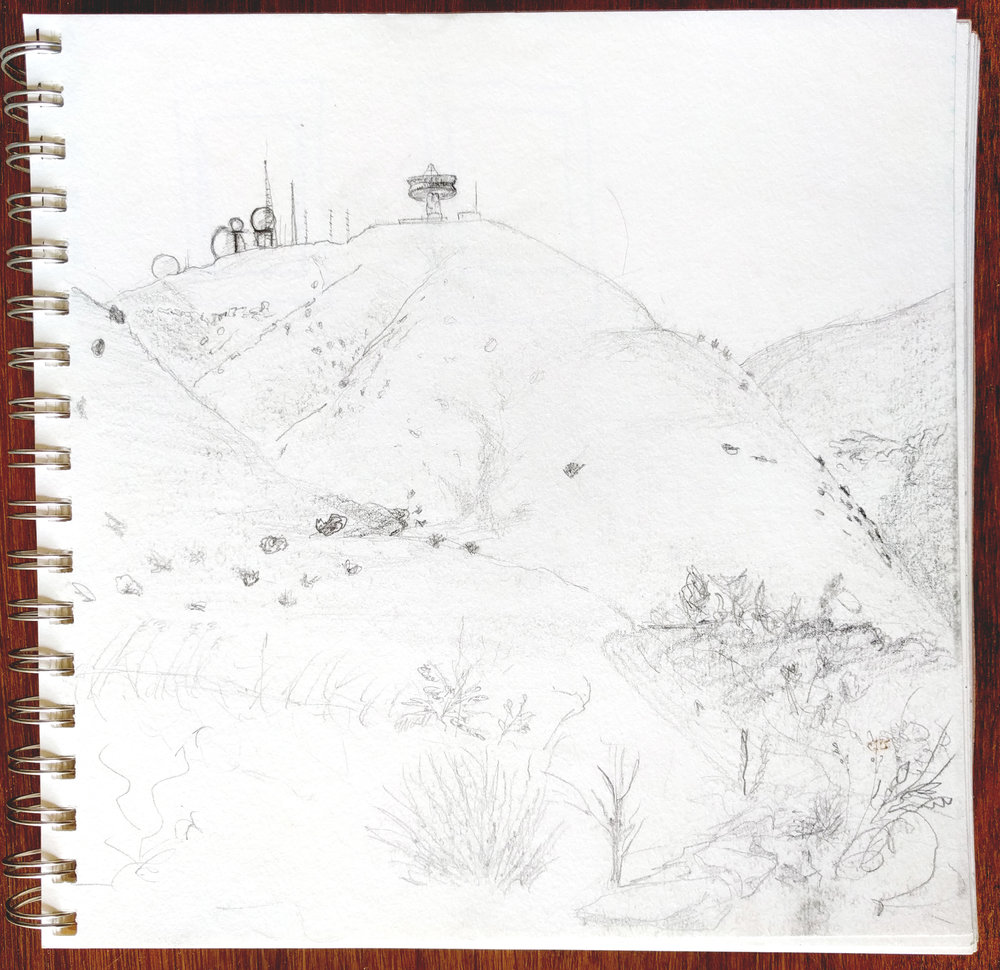  Conor Collins | Sketch of Laguna Peak Tracking Station, 2016 | Pencil on paper 