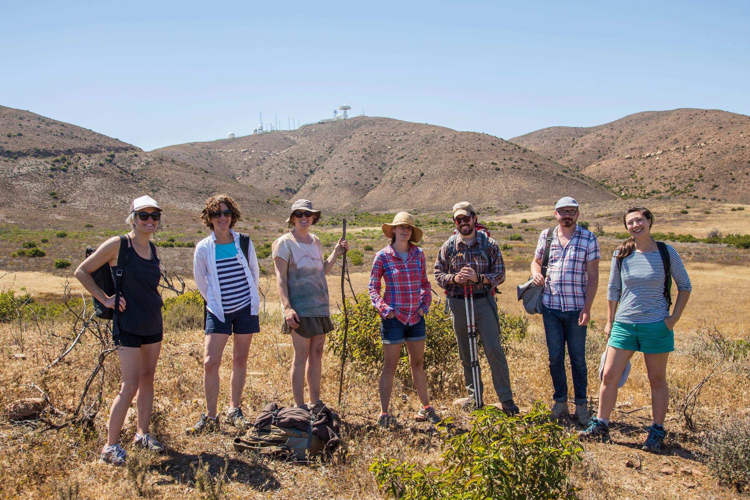 Participating artists at Point Mugu (L to R): Sara Voden, Hillary Mushkin, Stacie Jaye Meyer, Leslie Goren, Richard Wheeler, Joseph Bolstad, Jena Lee | Photo: Conor Collins
