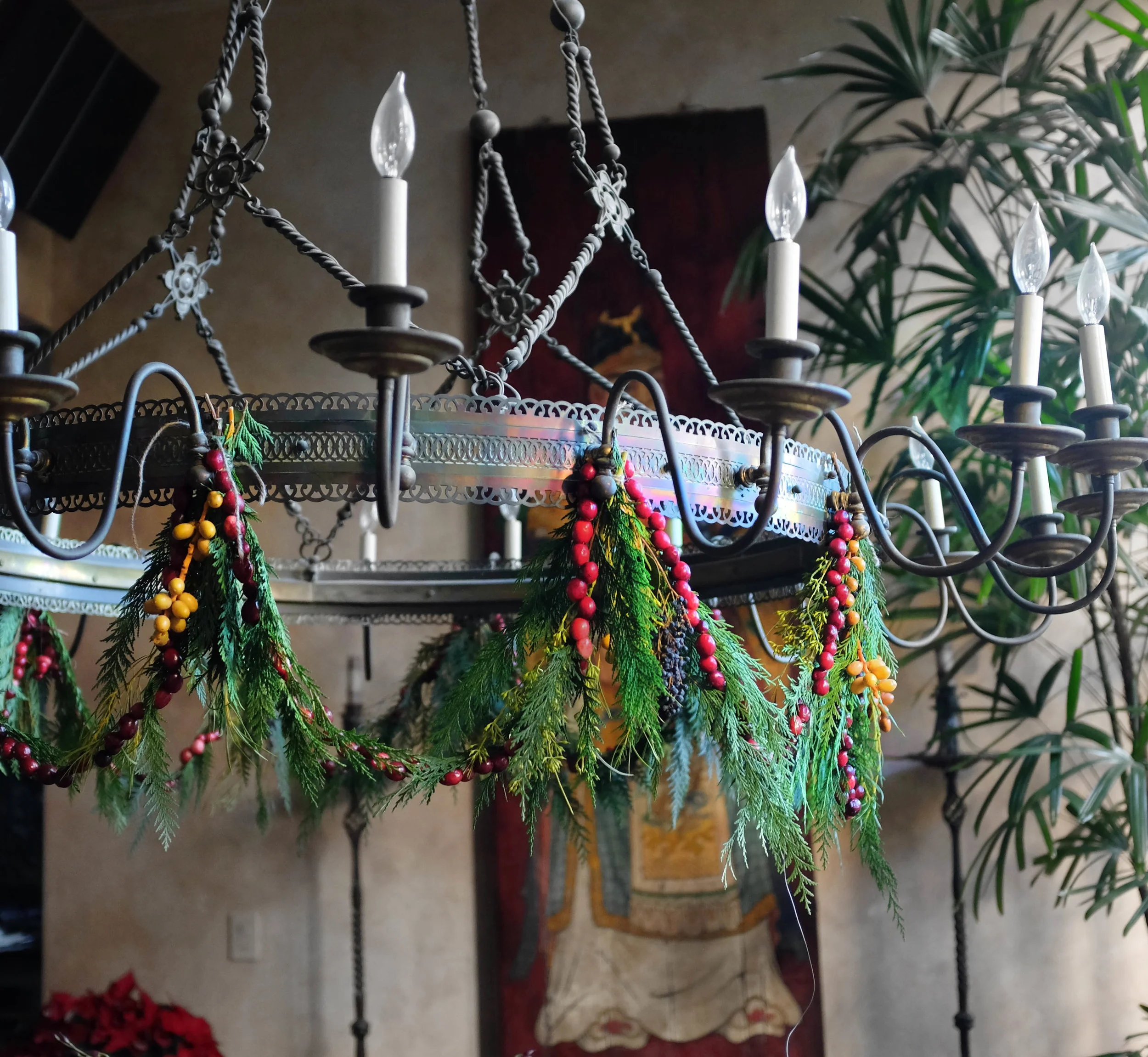 Chandelier garland created by designer Brandon Pruett