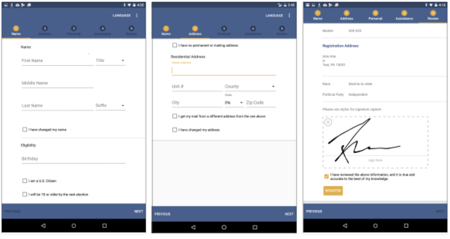 Figure 1 . Canvasser Mobile User Experience