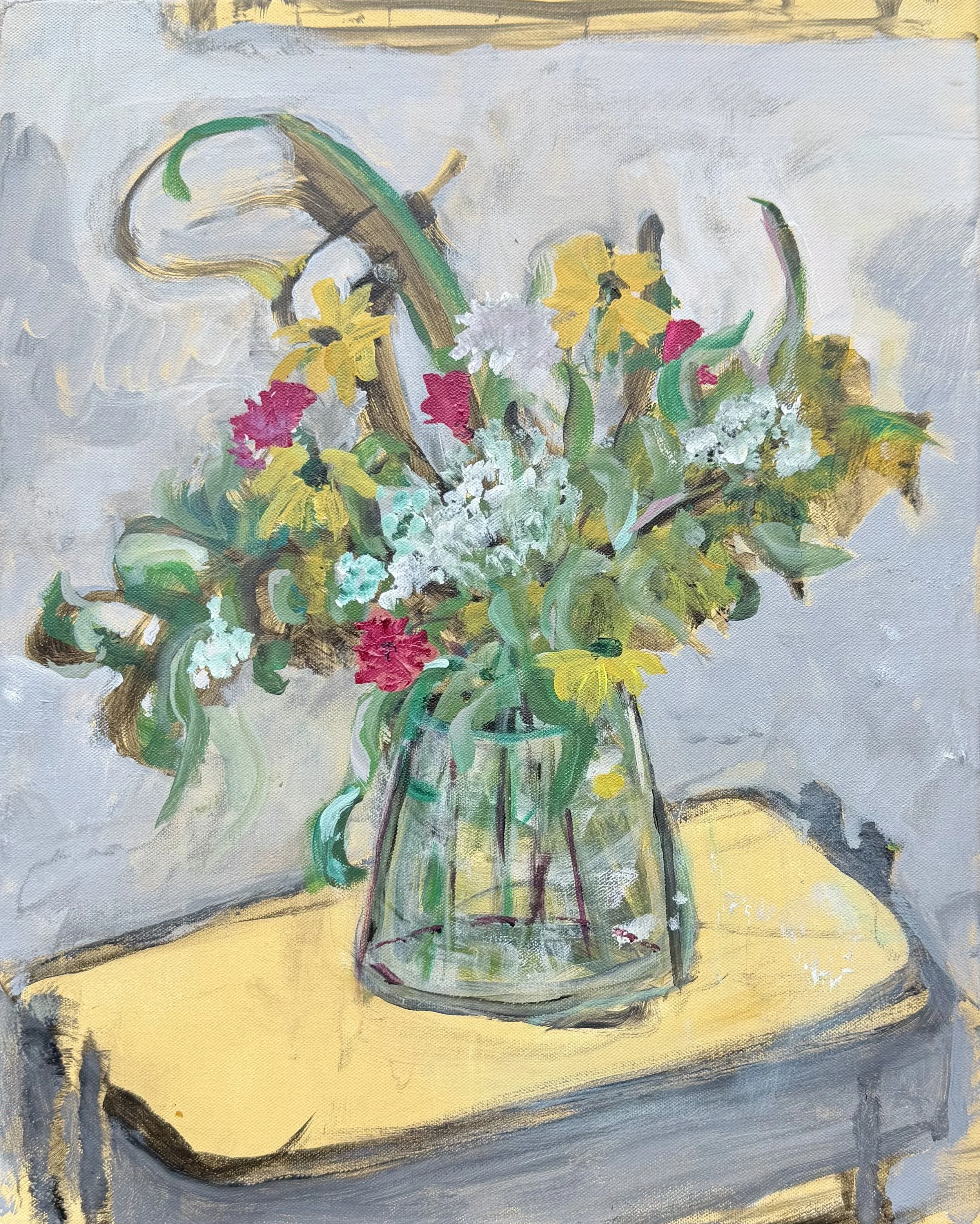 Flowers on Art Cart