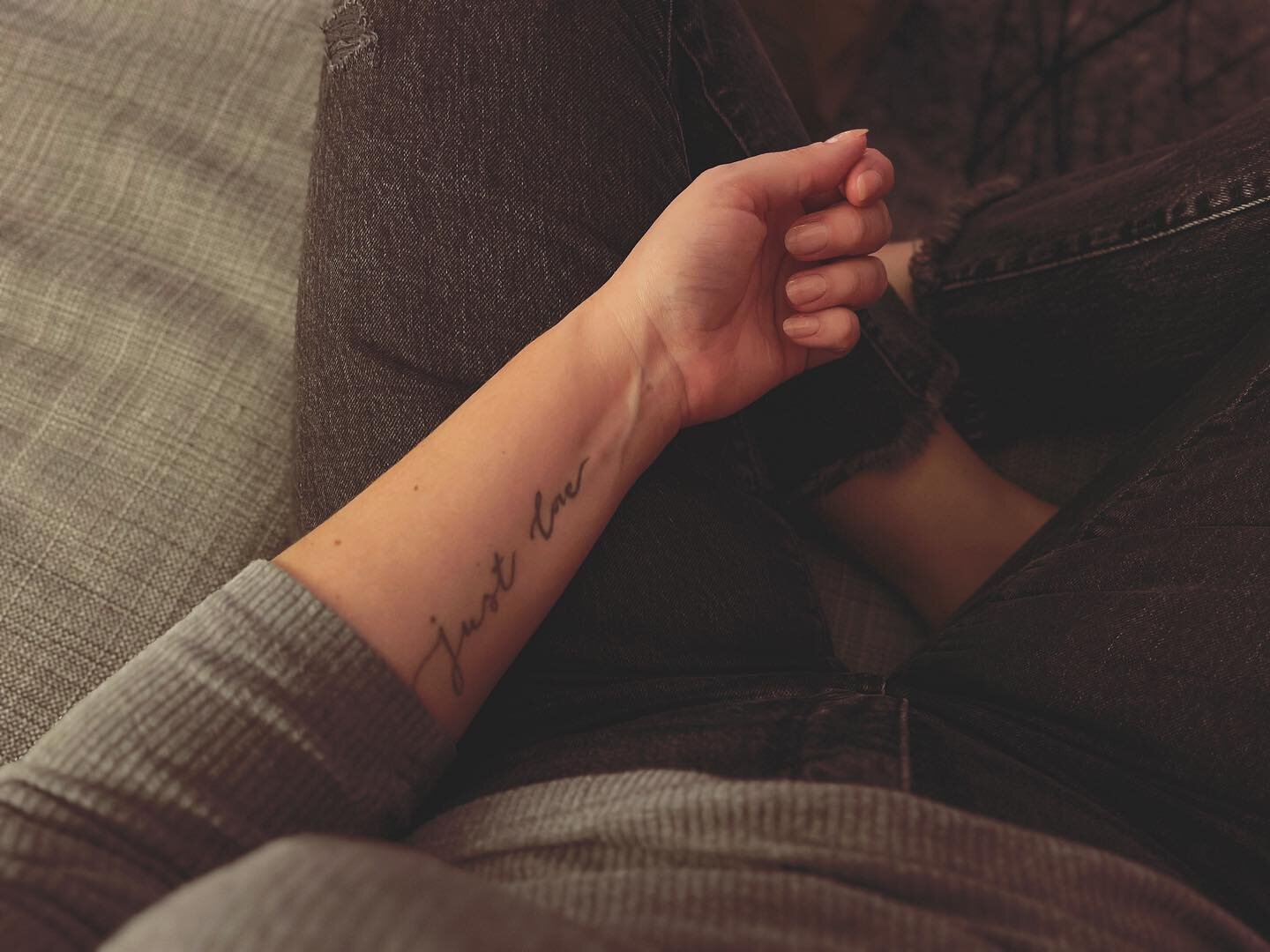 The tattoo that got my hand lettering love started &mdash; ten years ago! It&rsquo;s a bit faded now and I would definitely design it differently now, but I love it all the same. #justlove