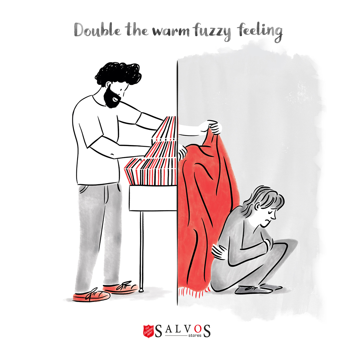   Agency: AKQA Sydney CD: Jeff Mimery Senior AD: Gabrielle Teasdell Copywriter: Lisa Wilson and Andrew Georgiou Client Partner: Timothy Collins Producer: Hayley Lewis Illustrator: Daniel Gray-Barnett at Jacky Winter 