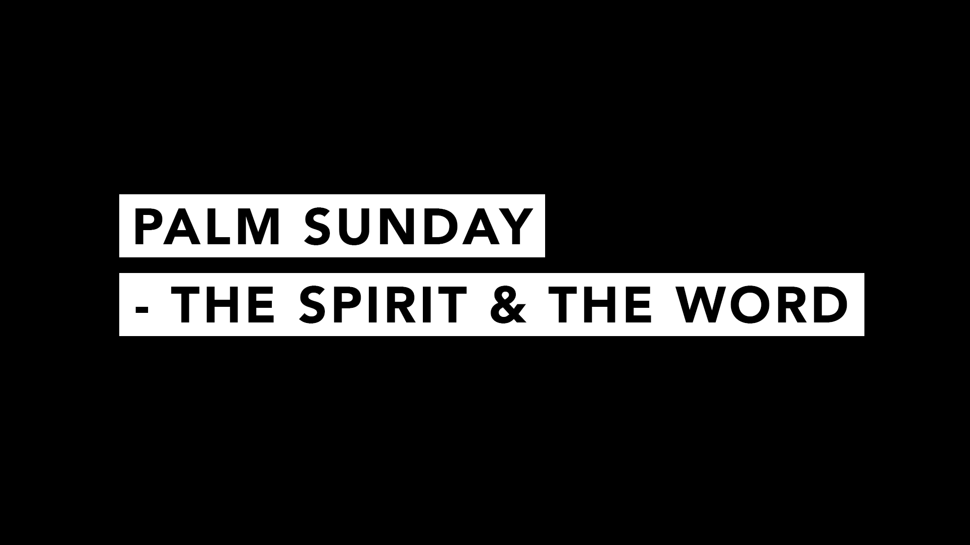 Palm Sunday - The Spirit & The Word