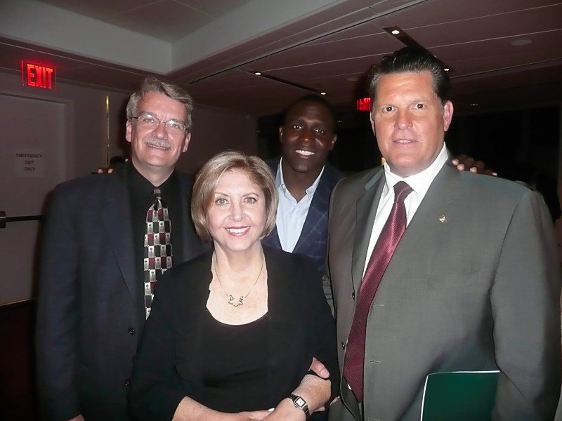 Gloria Pennington with GFF Cofounder Shawn Cowper, MD (left), Shawn Springs (center), and Greg Buttle (right), at the first Annual GFF Fundraiser in NYC in 2010.