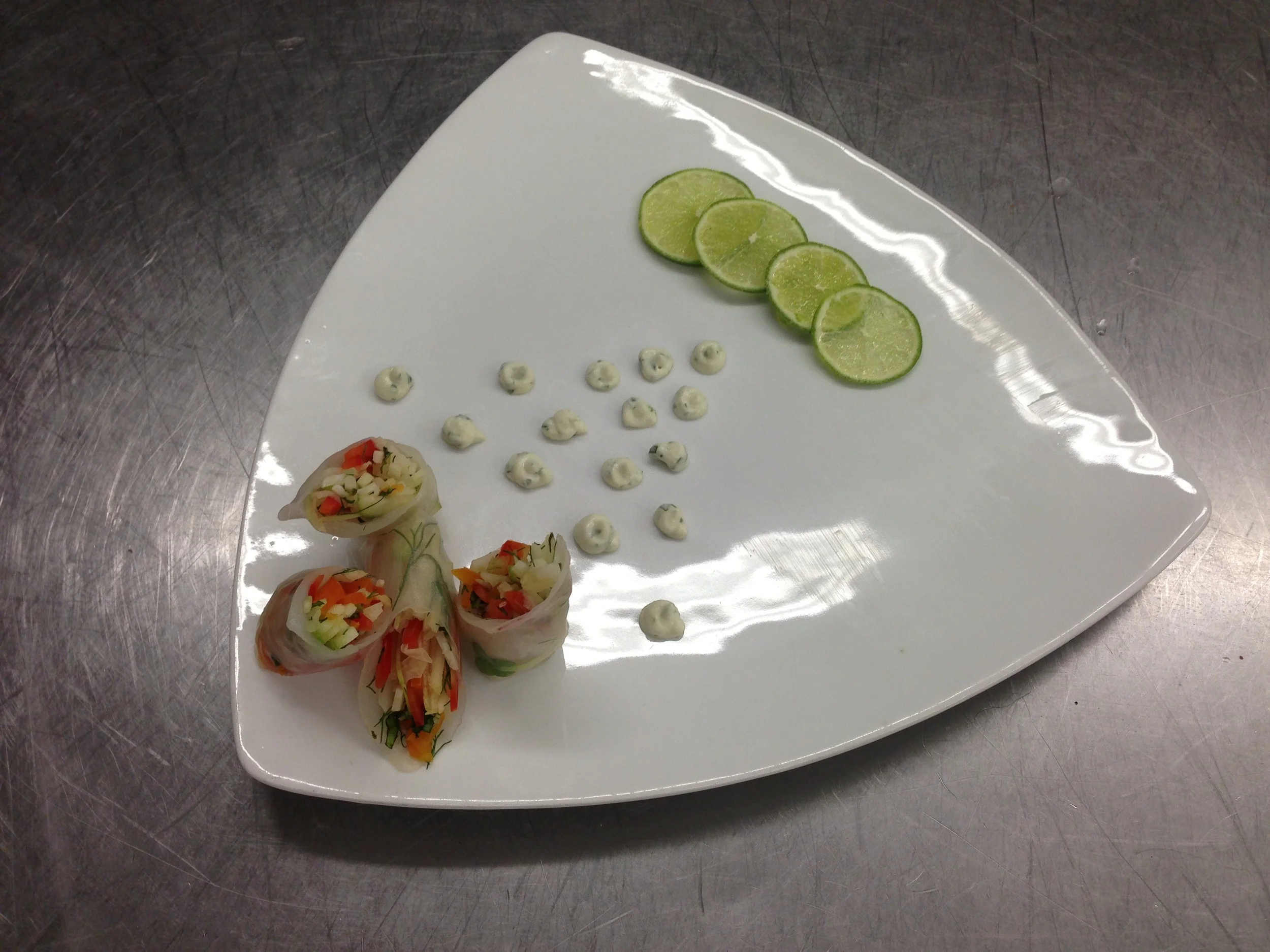 Fresh Summer Spring Rolls with Dill-Lime Yogurt Sauce