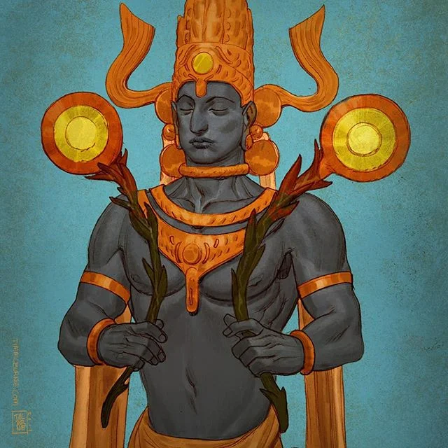 More art from Mythic Arcana - Surya: God of the Sun. Pencil colored in Photoshop. #mythicarcana #mythology #godofthesun  #surya #drawing #sketching #illustration #fantasy #characterdesign #tabletopgames #cardgame #tauleadergames #comicbookart #concep