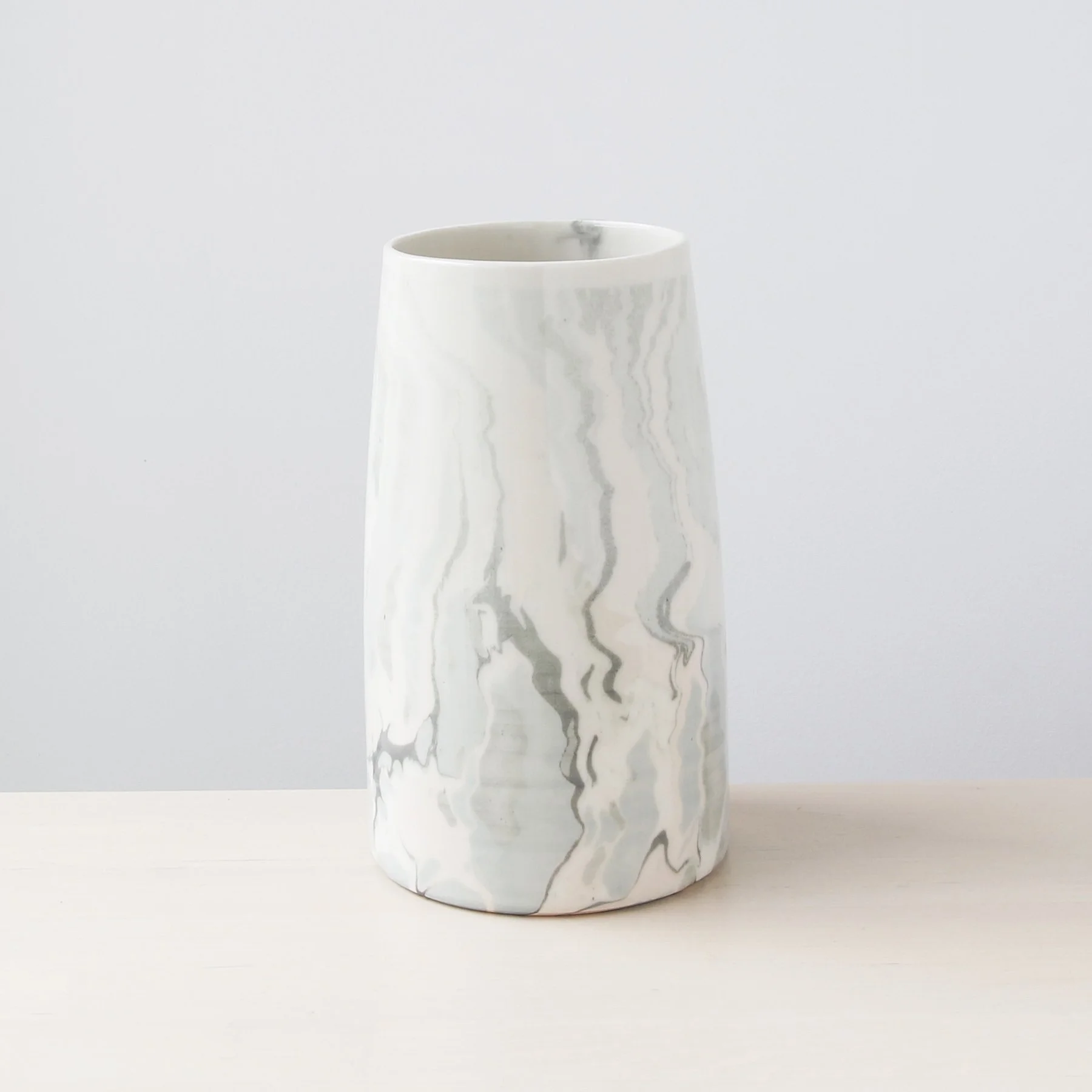 Marbled Tall Round Vase