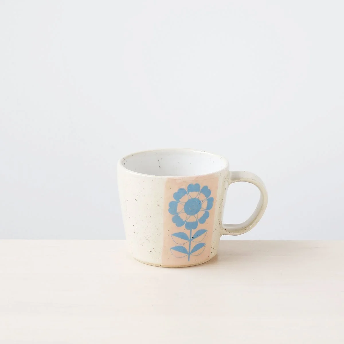 Printed blue floral short mug