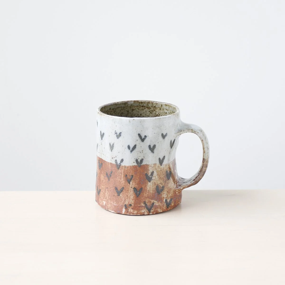 Soda Fired Handbuilt Heart Mug