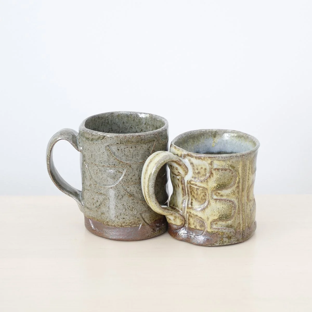 Soda Fired Hand Built Pattern Mug