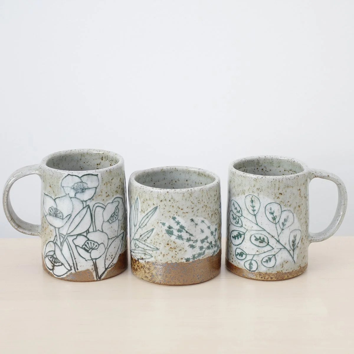 Soda Fired Floral Mug