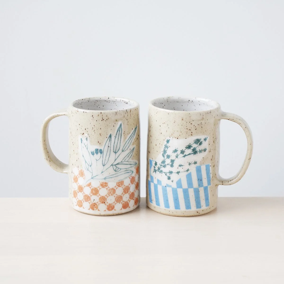 Monoprinted Graphic Tall Mug