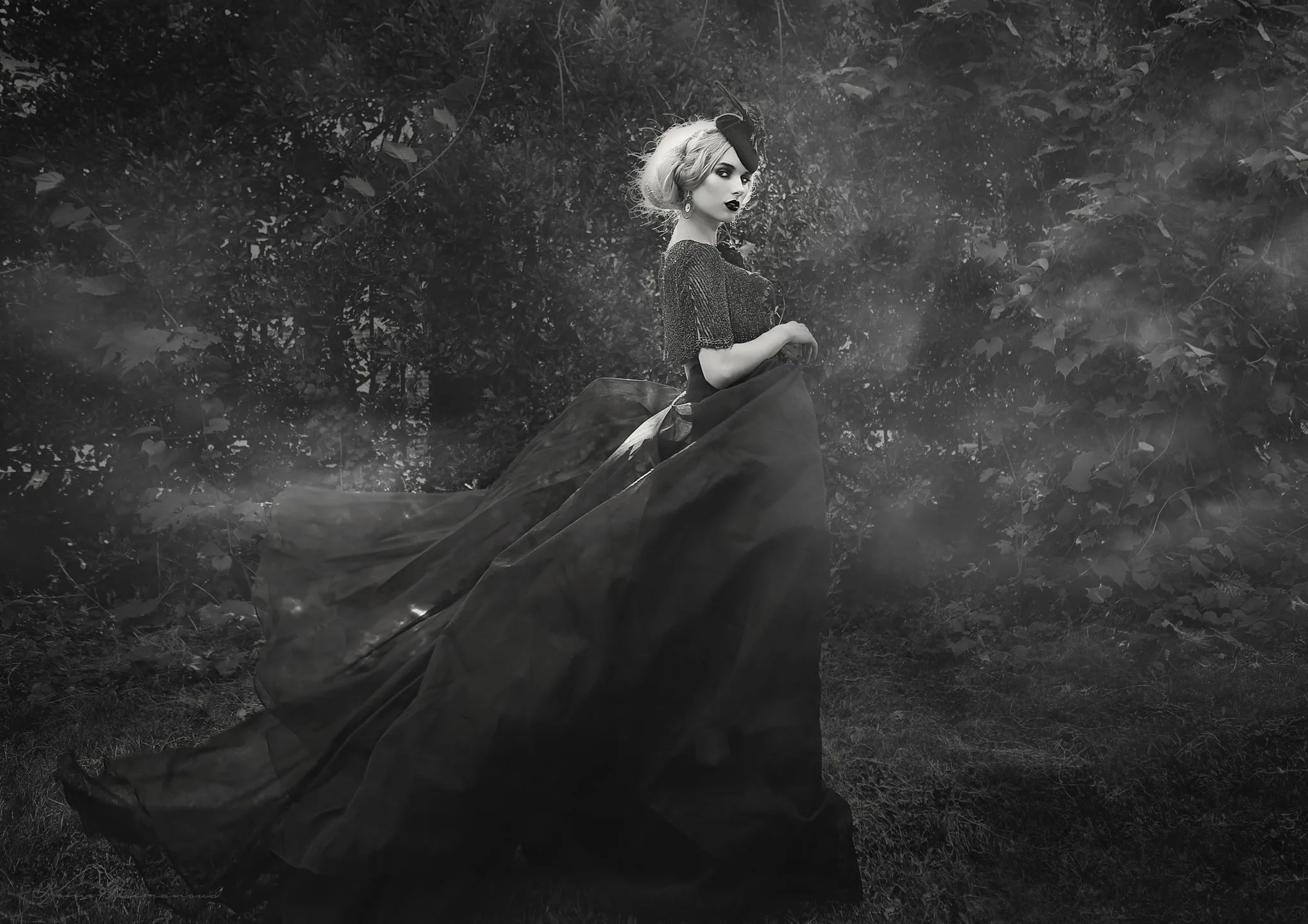 " Bonjour Paris " Model: Elena Sergeevna Dress: Leanne Marshall Hair: Nick Clark Makeup: Caroline Madison Lovisa ring, Alannah hill capelet, Kate Spade earrings, velvet flower - P.S. I Love You - beautiful styling from Penny Adams | Emily Soto Paris Workshop