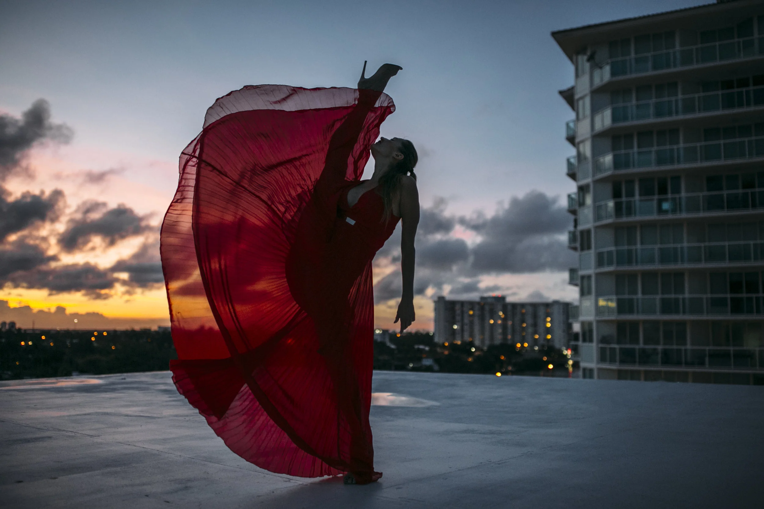 Miami rooftop Fashion shoot for Marciano