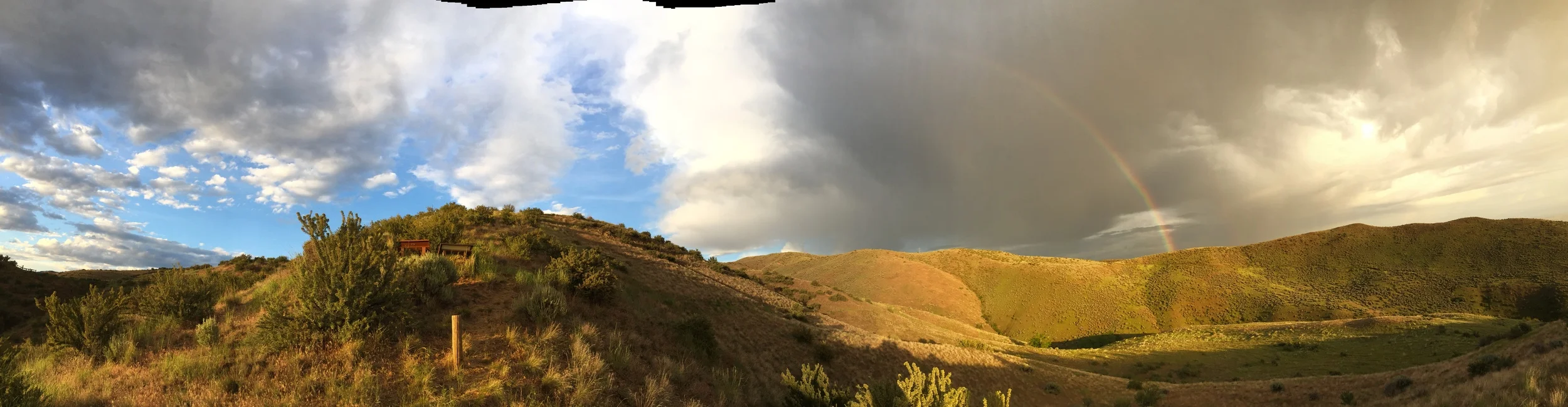 iPhone Panorama to show the crazy skies.