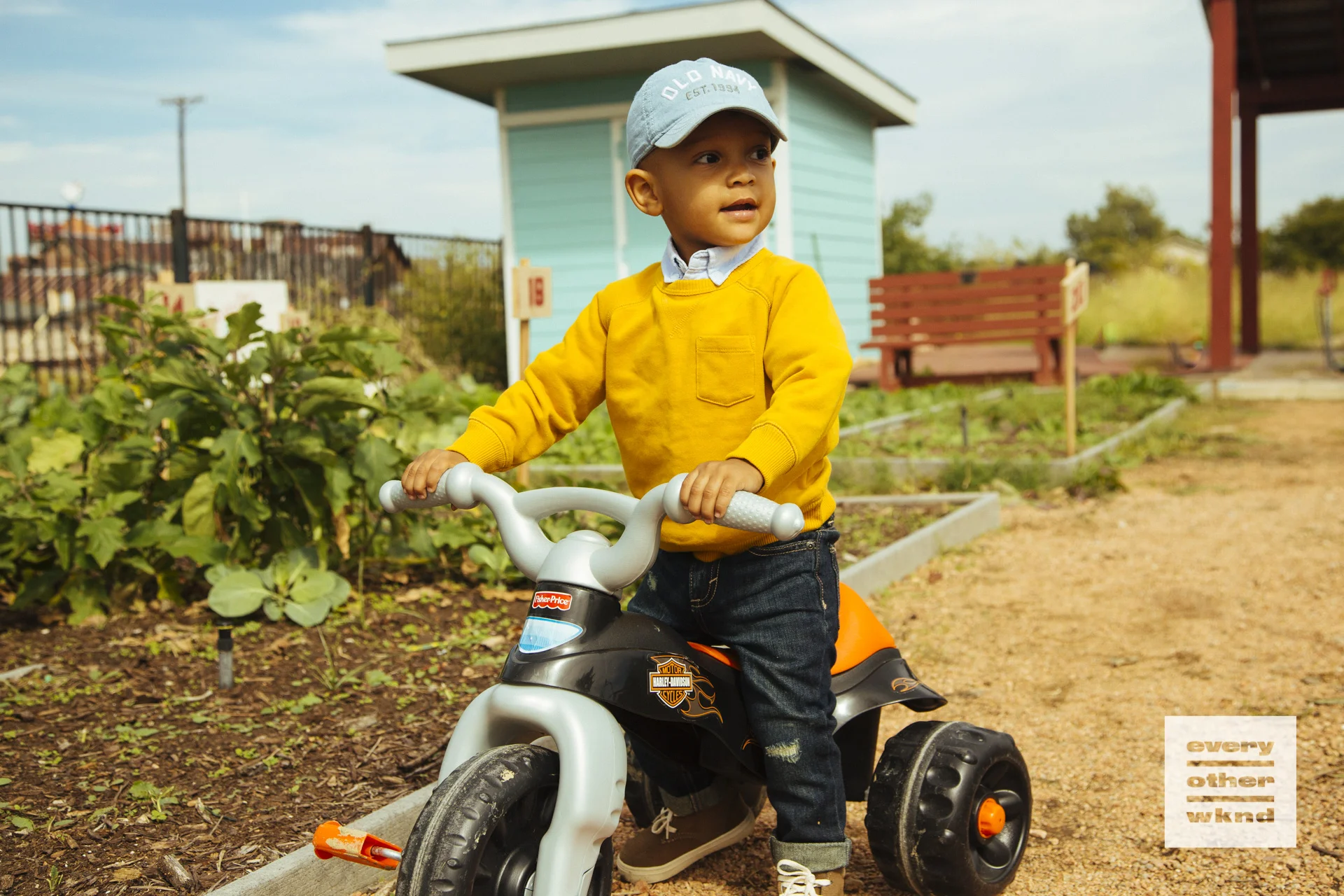 Blue Button Up: Kids Gap || Cap & Sweater: Old Navy || Denim Jeans: Old Navy || Sneakers: Target