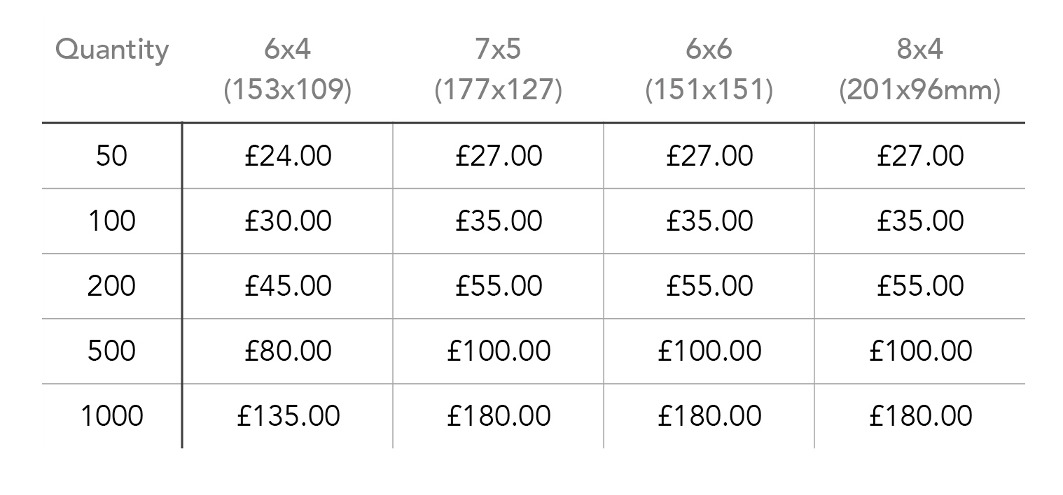 Click anywhere on price list to enlarge