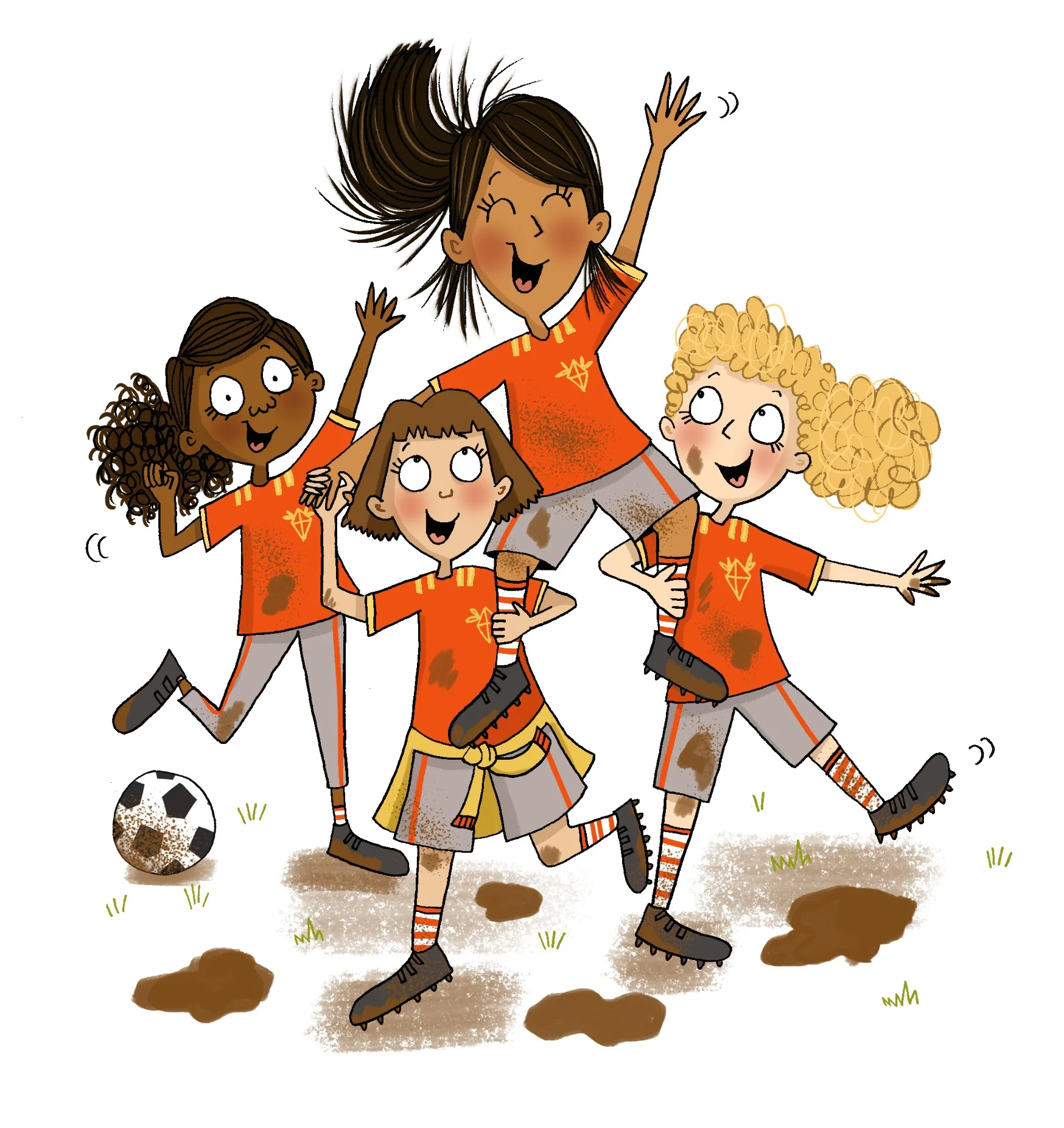 Football mad Yasmin and her team mates