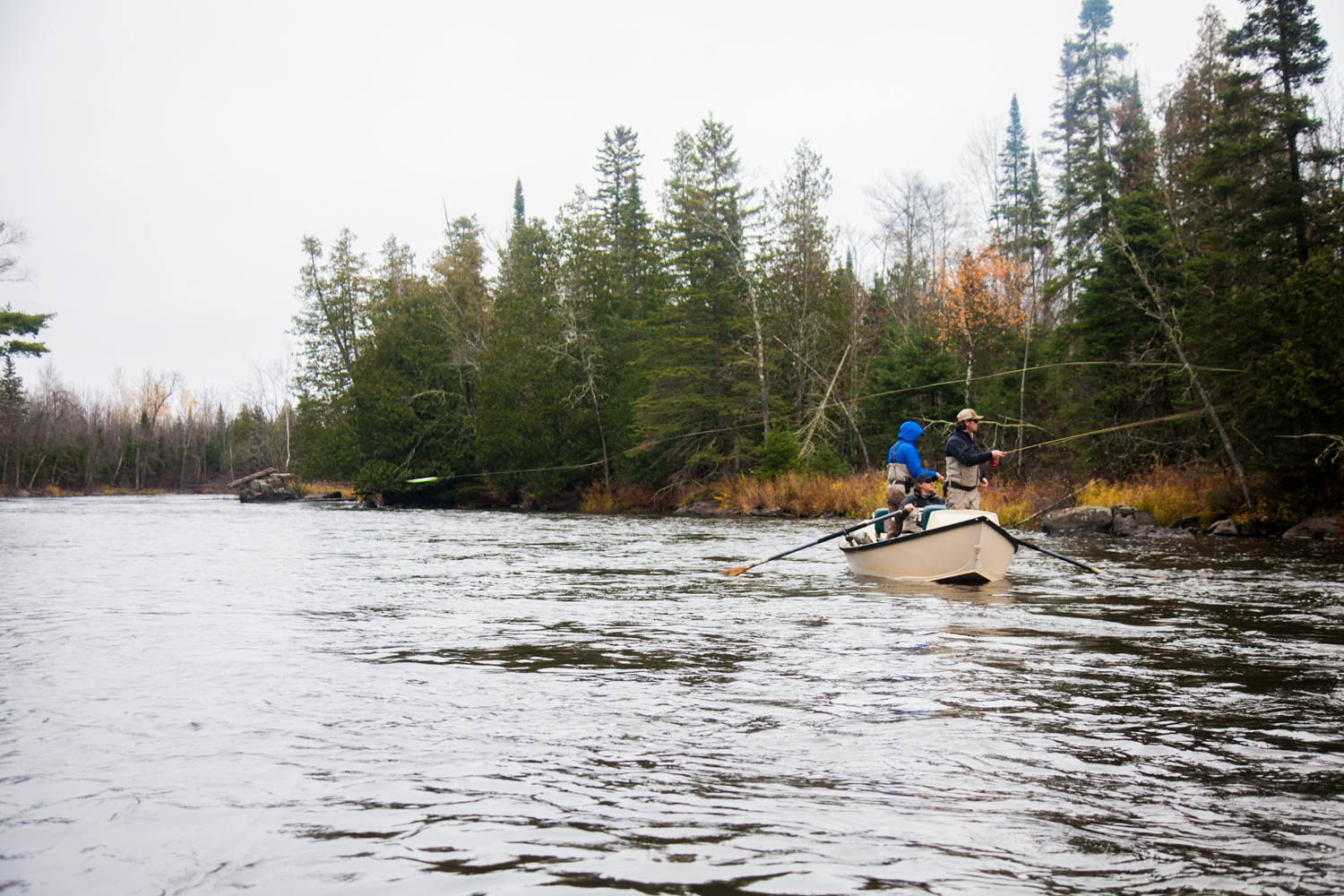 A drift boat trip down a local musky river is a great way to spend a crisp October day.