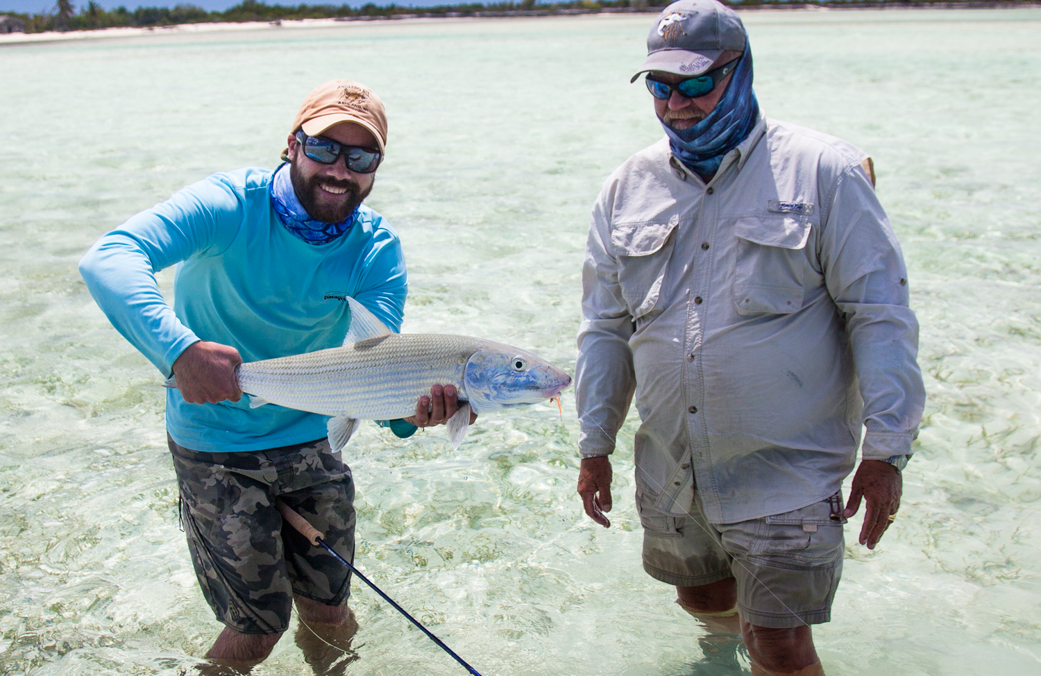 Anglers All guide Luke with a big bonefish on a recent trip to warmer waters.