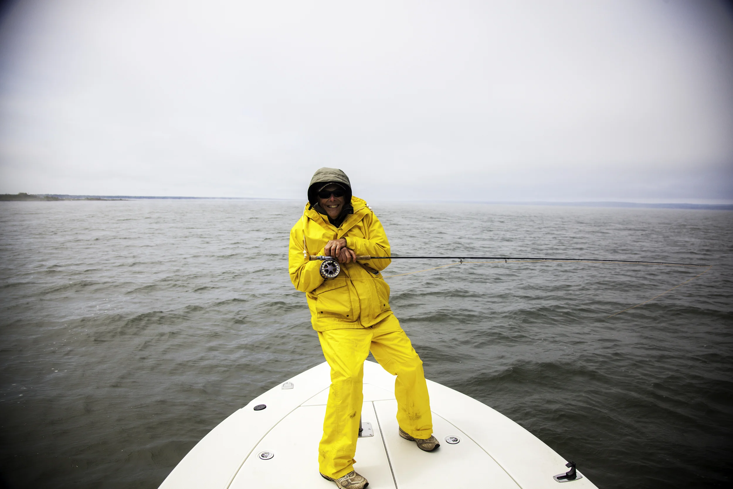 The weather on the big lake is always crazy. We were wearing shorts and t-shirts one day and Arctic survival suits the next day. You gotta love it!