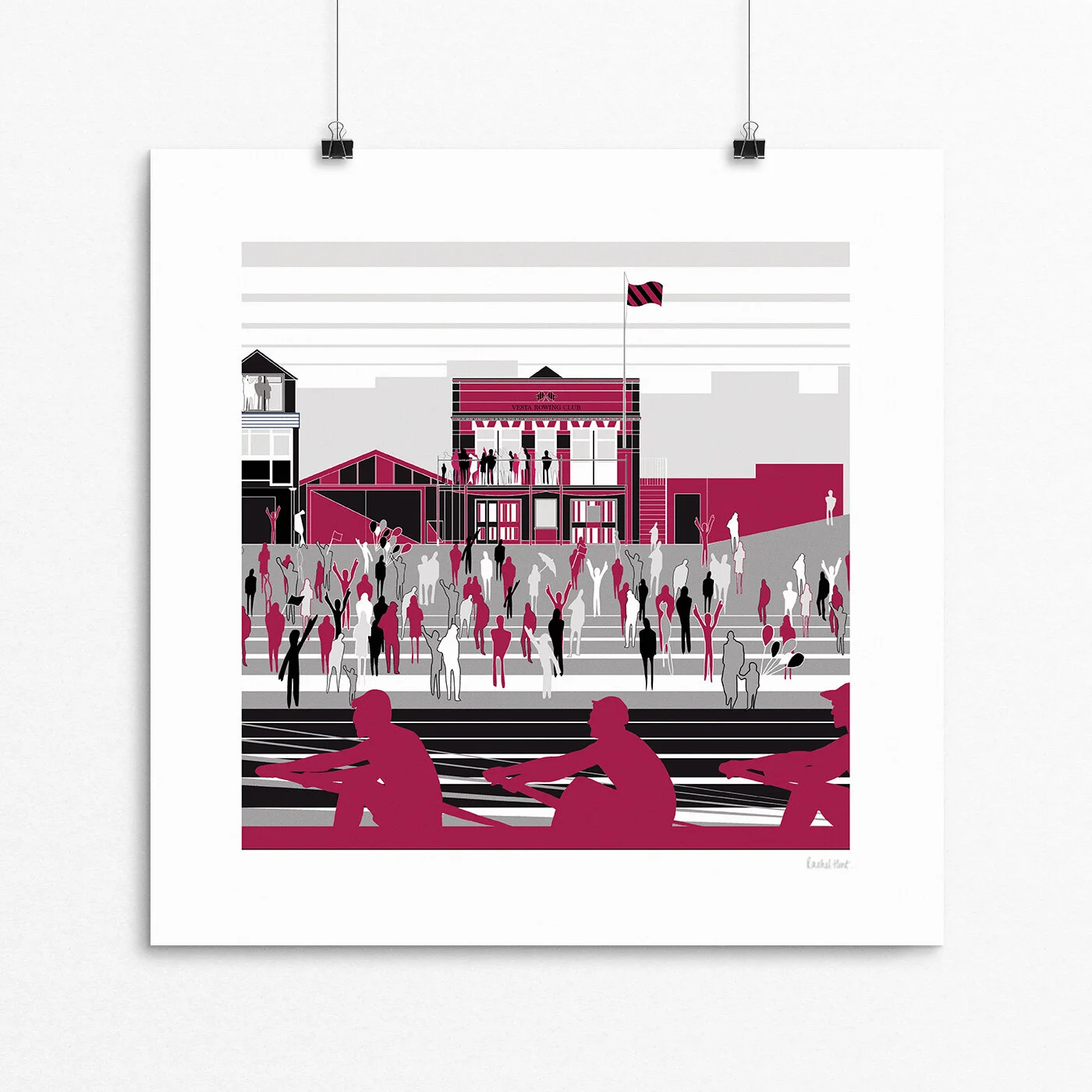 Putney Rowing Print 'Vesta Rowing Club, Putney' — Rachel Hunt Illustration | Architectural ...