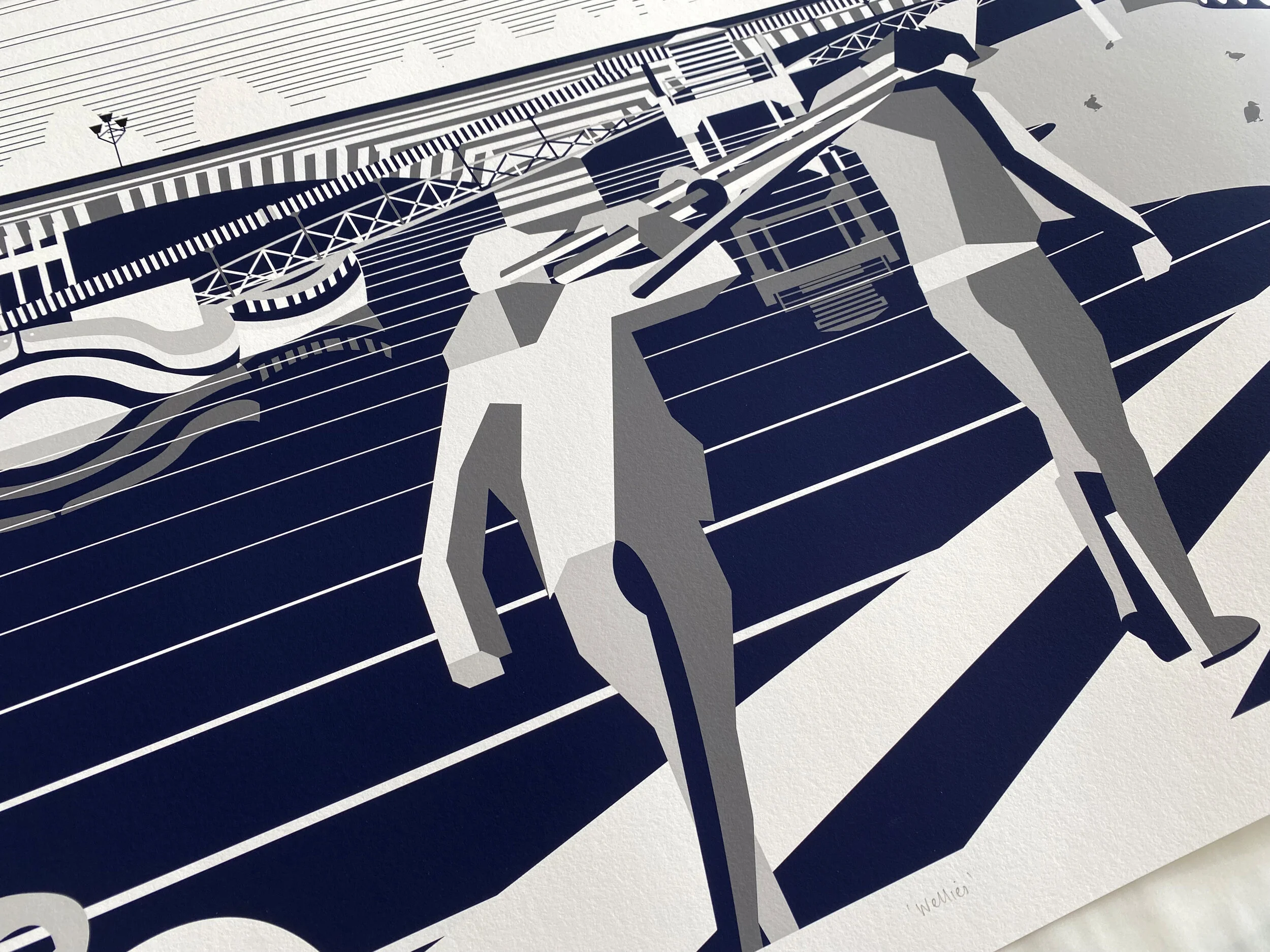 Putney Rowing Print Wellies | Rowing Art Print | Rowing gift | Putney Bridge — Rachel Hunt ...