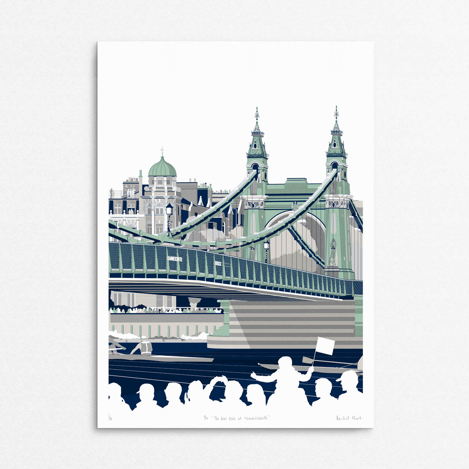 'The Boat Race at Hammersmith' Limited edition print — Rachel Hunt ...