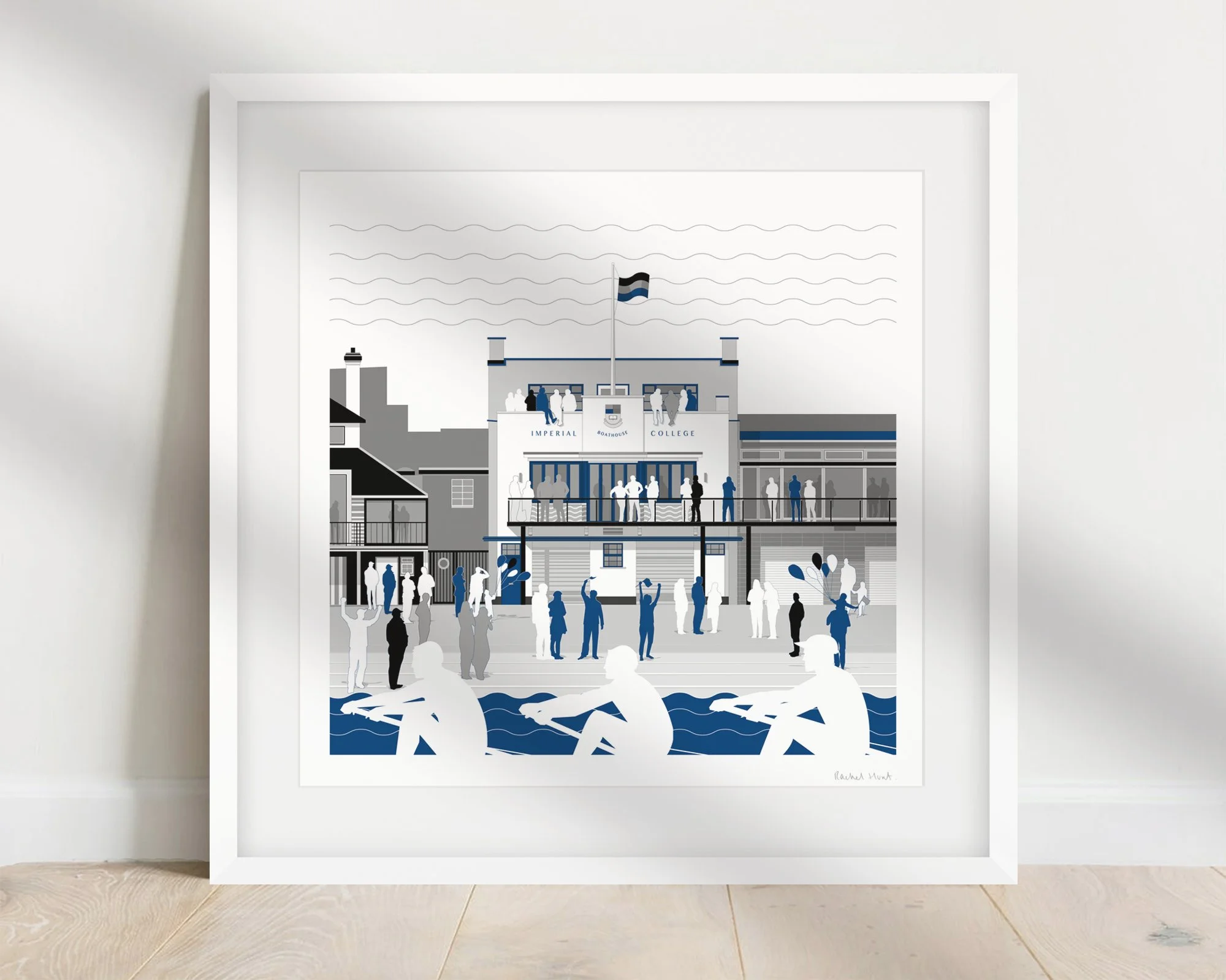 Putney Rowing Print Imperial College Boathouse, Putney. Artwork by Rachel Hunt — Rachel ...