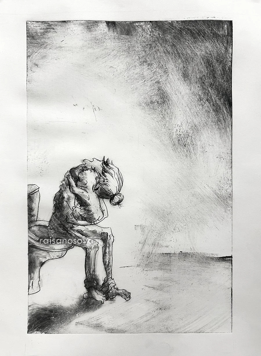 Never Alone Monoprint