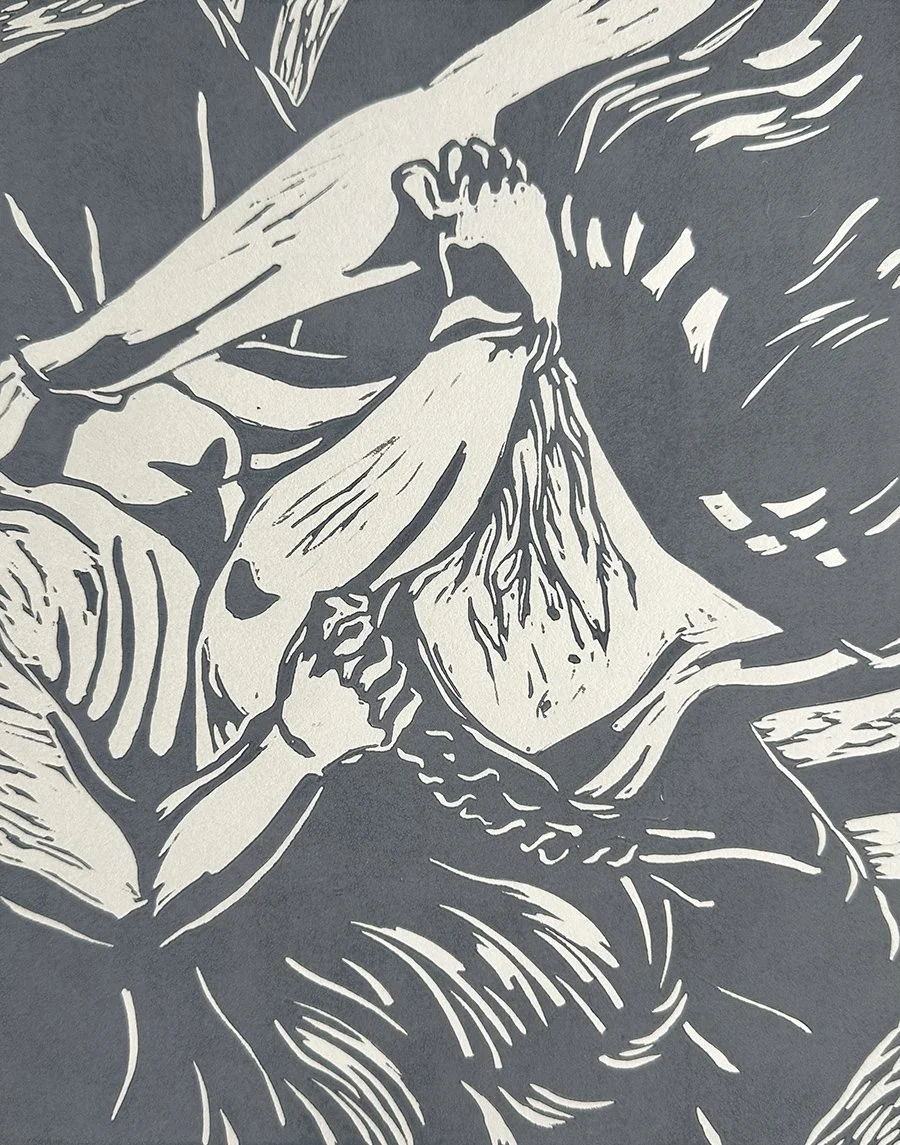 14” x 11”  reduction print, ink on paper  2025