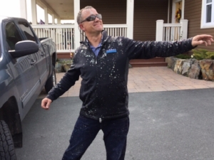 Greg Butler after a morning on the job site
