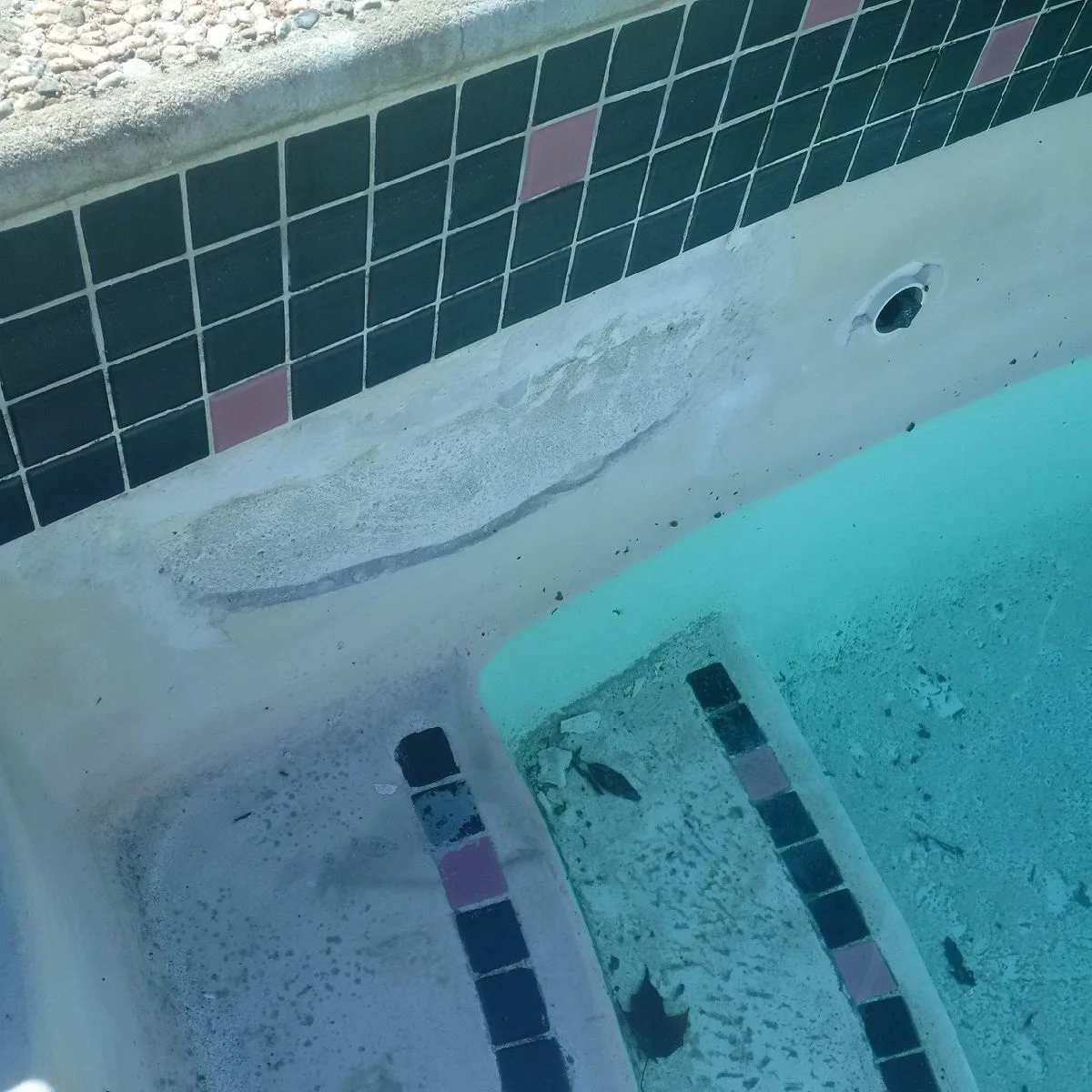 Before ecofinish. Photo of concrete pool steps