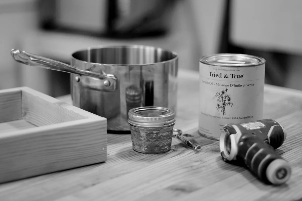 Just about to apply the warmed finish.