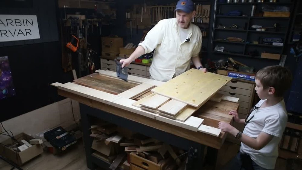 Setting a solid-wood panel into the door frame