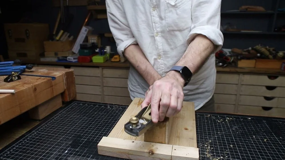 Planing the box flush after glue-up