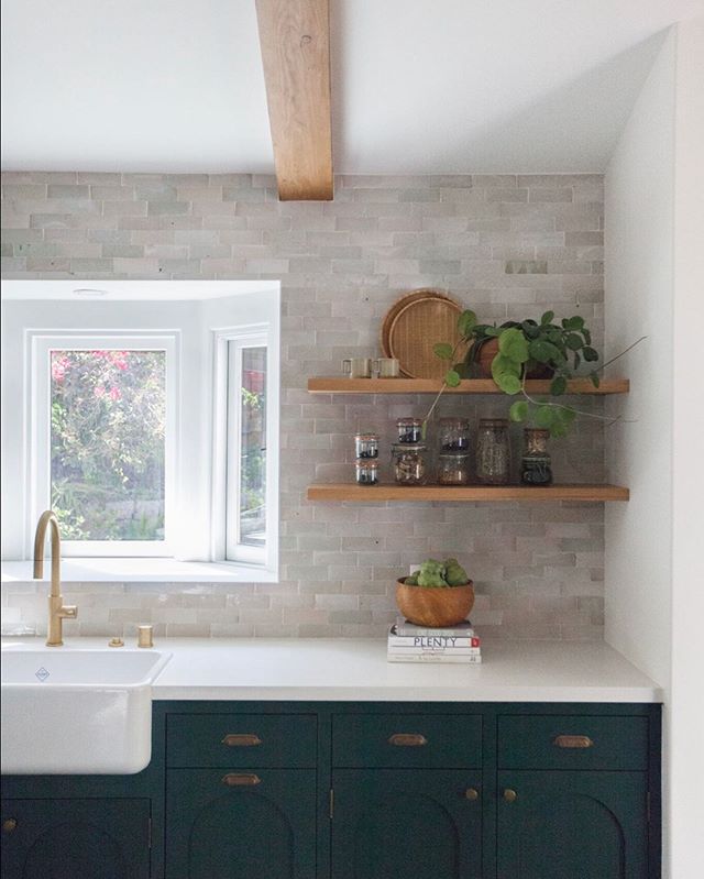 Hello Monday! Since this seems to be a favorite for everyone, we thought we&rsquo;d share the other side of our favorite Modern-Spanish style kitchen. Those custom-made and custom-colored green cabinets with @cletile backsplash always grab our attent