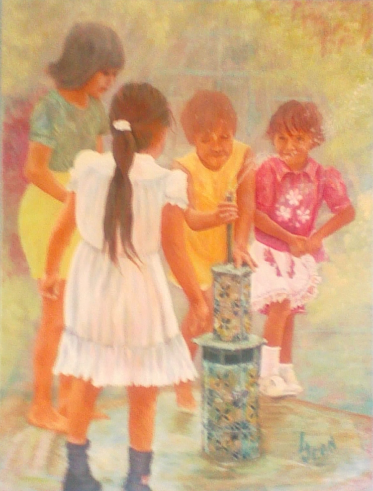 #190 "4 Girls Playing in a Fountain"