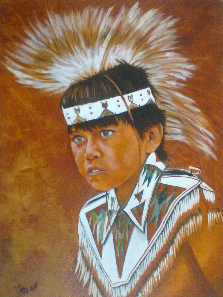 #205 "Indian Boy in Headdress"