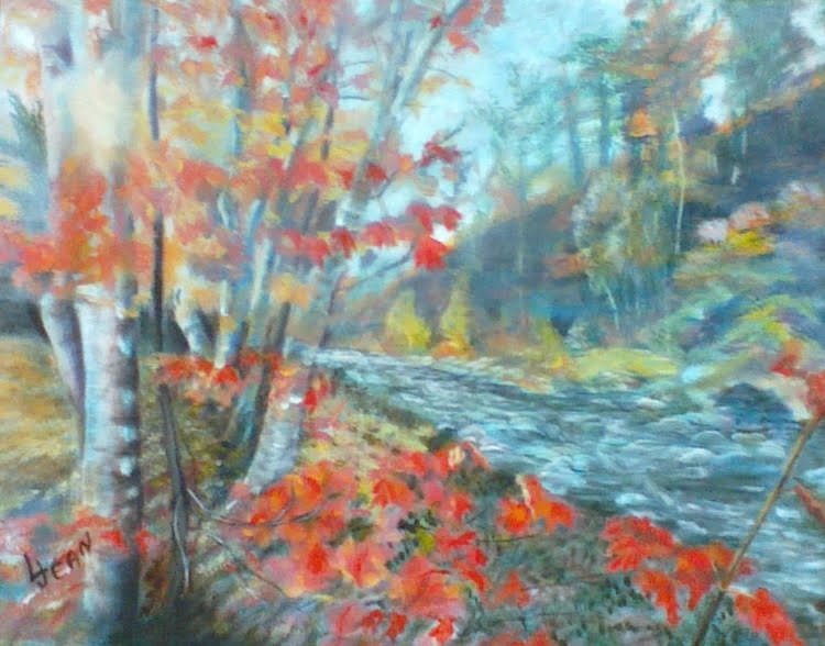 #238 "White Birch by a Stream"