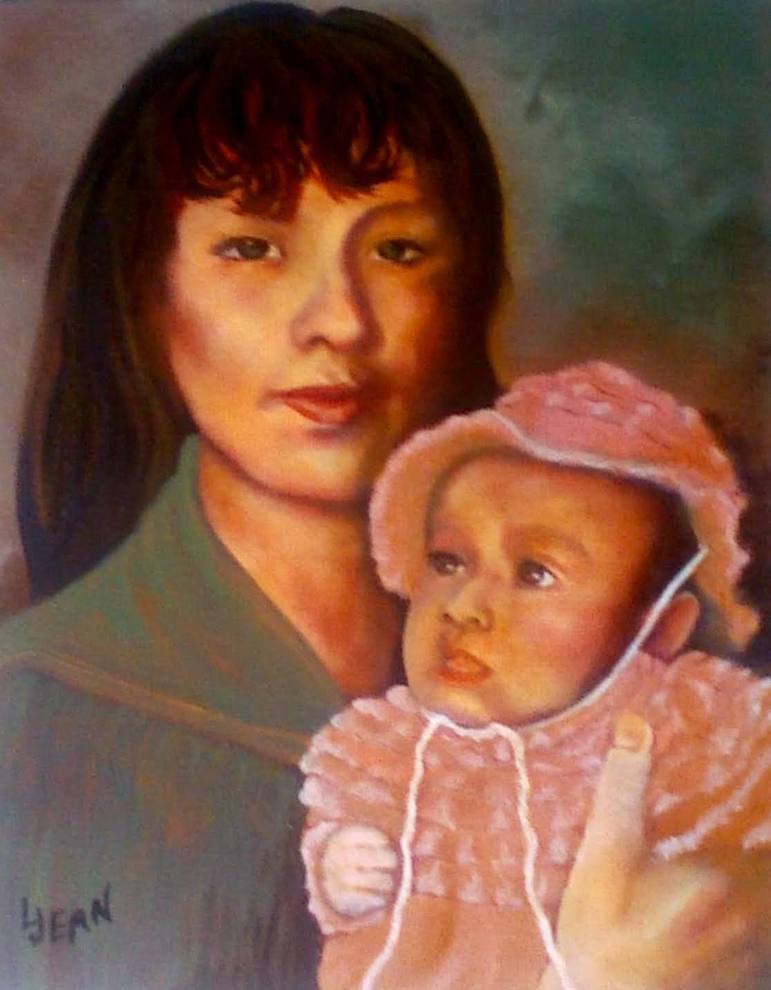 #156 "Poor Indian Mother Holding Baby Girl"