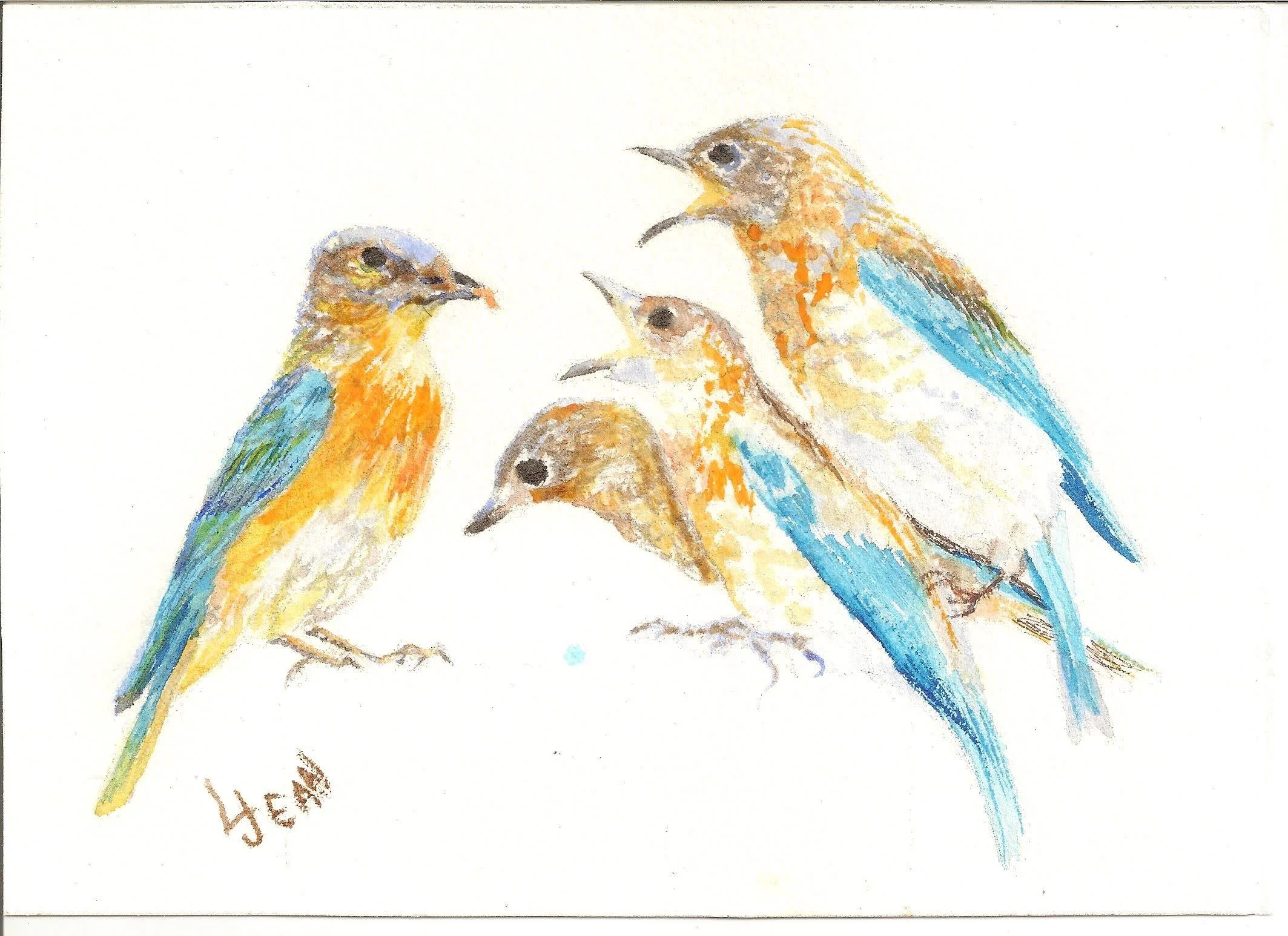 #286 "Bird Feeding Her Babies (Set of 3)"